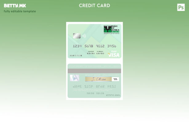 Модерен стил Шаблон за виза за дебитна картичка Нигер Банка на Африка